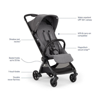 Nuna Viaa Cabn Ultra-Compact Stroller, Pewter Image 2