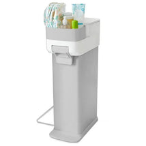 Nursery Style Diaper Pail, Grey/White Image 1