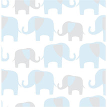 NuWallpaper Brewster Blue Elephant Parade Peel And Stick Wallpaper, Blue Image 2