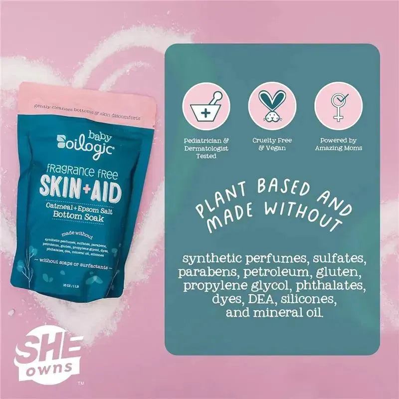 Oilogic - Baby Essentials Oatmeal Epsom Salt Bath Soak, Skin & Aid Image 4