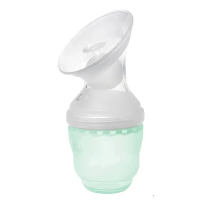 Breast milk collection attachment for GentleBottle featuring a clear collection cup and funnel.