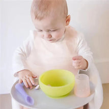 Ola Baby - Fold N Go Silicone Baby Waterproof Bib with Travel Case, Lemon Image 2