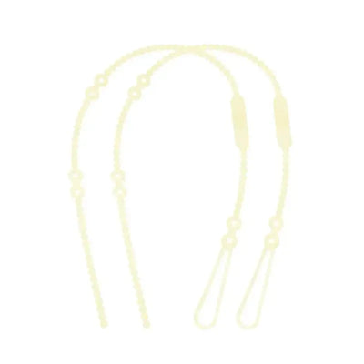 Silicone straps in a lemon color, featuring two flexible straps with bead details for secure attachment.