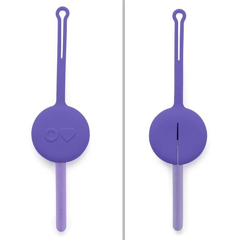 OmieBox - 2Pk Plastic Reusable Fork & Spoon Silverware with Pod for Kids, Purple Plum Image 4
