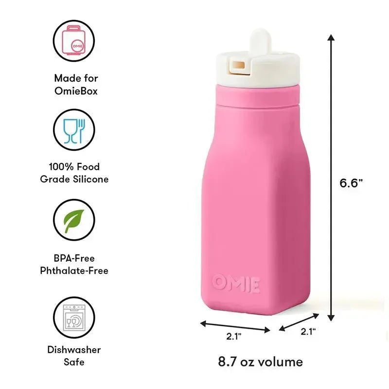 OmieBox - Leak-Proof Silicone Water Bottle, Pink Image 4