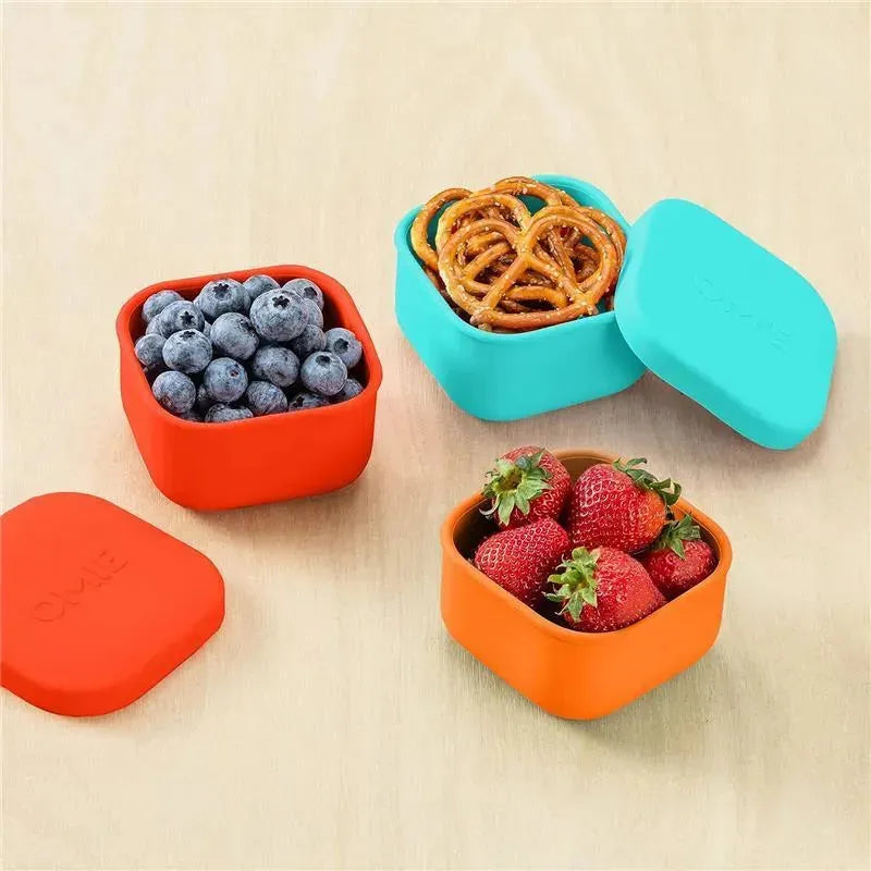 OmieBox - Silicone Leakproof Snack Containers To Go, Red Image 3