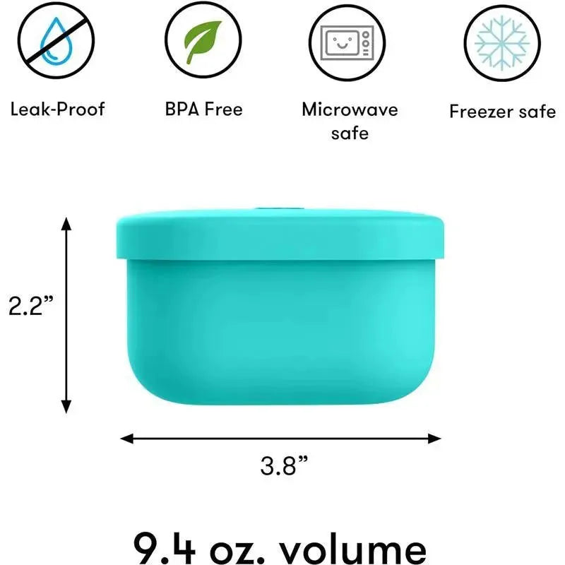 OmieBox - Silicone Leakproof Snack Containers To Go, Teal Image 2