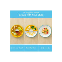 Omie - Toddler Plate With Divider, Blue | 3 plates & 2 dividers Image 3