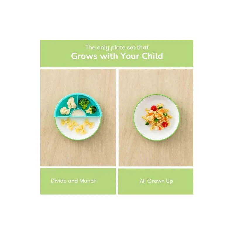 Omie - Toddler Plate With Divider, Green | 3 plates & 2 dividers Image 7