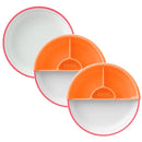Omie - Toddler Plate With Divider, Pink | 3 plates & 2 dividers Image 1