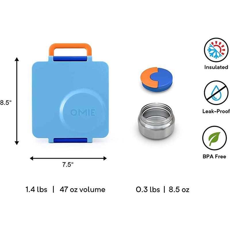 Omie Box - Insulated Bento Box with Leak Proof Thermos Food Jar, Blue Sky Image 4