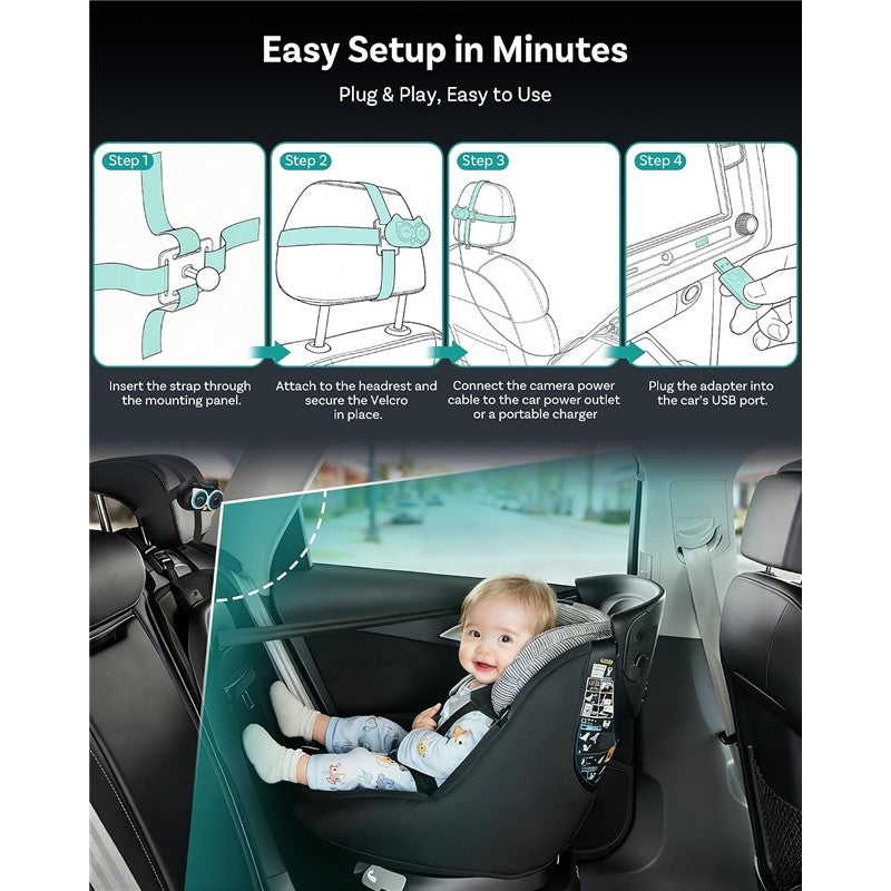 OTTOCAST Cabin Care Car Adapter with Baby Car Camera, Wireless CarPlay Display on CarScreen 2026, Plug-and-Play 1080P HD Rear Seat Baby Monitor Image 8