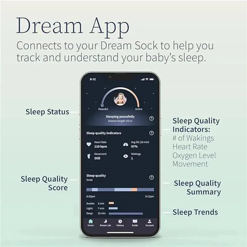 Owlet - Accessory Fabric Sock for Dream Sock Baby Monitor - Dusty Rose Image 8