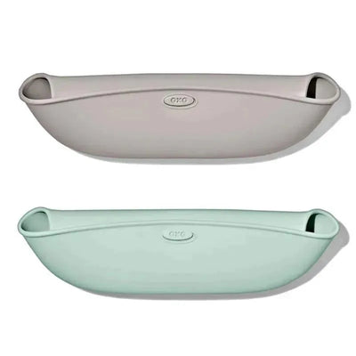 Oxo 2Pk Tot Roll Up BiB in opal and drizzle colors, featuring soft, roll-up design for easy feeding and cleanup.
