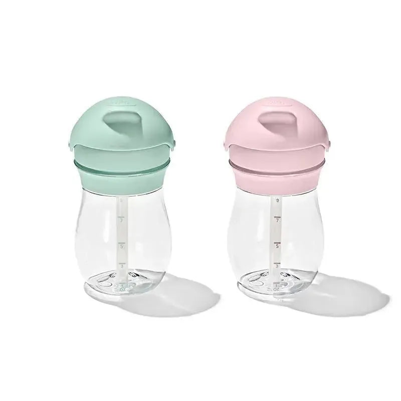 Oxo - 2Pk Tot Transitions Straw Cup 9 Oz, Opal/Blossom Image 2