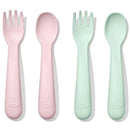 OXO - 4Pk Tot Plastic Fork and Spoon Set, Opal/Blossom Image 1