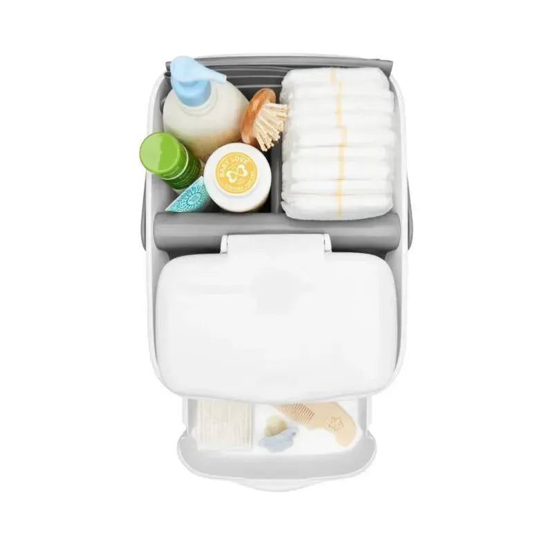 Oxo - Tot Diaper Caddy With Changing Mat, White/Gray Image 3