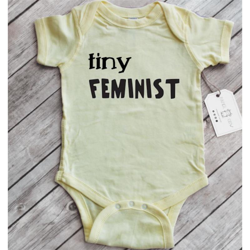 Paper Cow - Tiny Feminist Baby Bodysuit, White Image 5