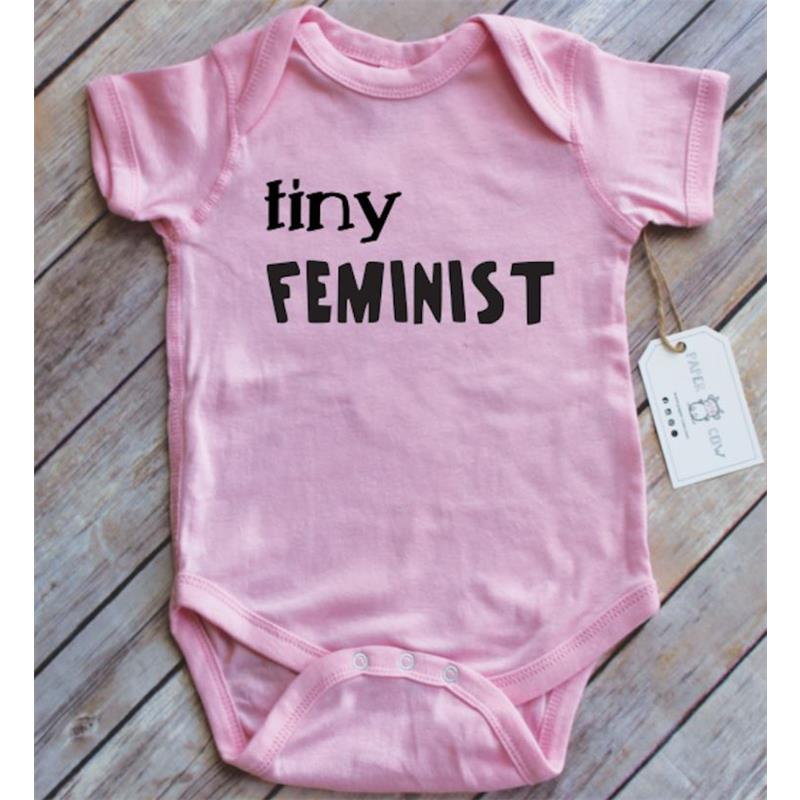 Paper Cow - Tiny Feminist Baby Bodysuit, White Image 9