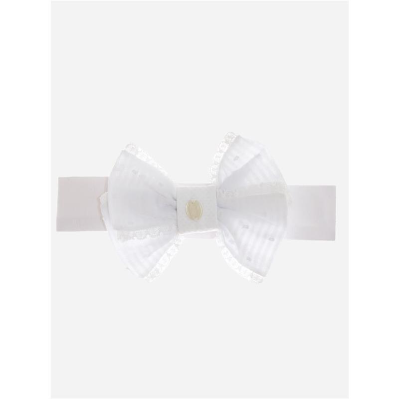 Patachou - Baby Girl Hair Ribbon Jersey, White Image 1