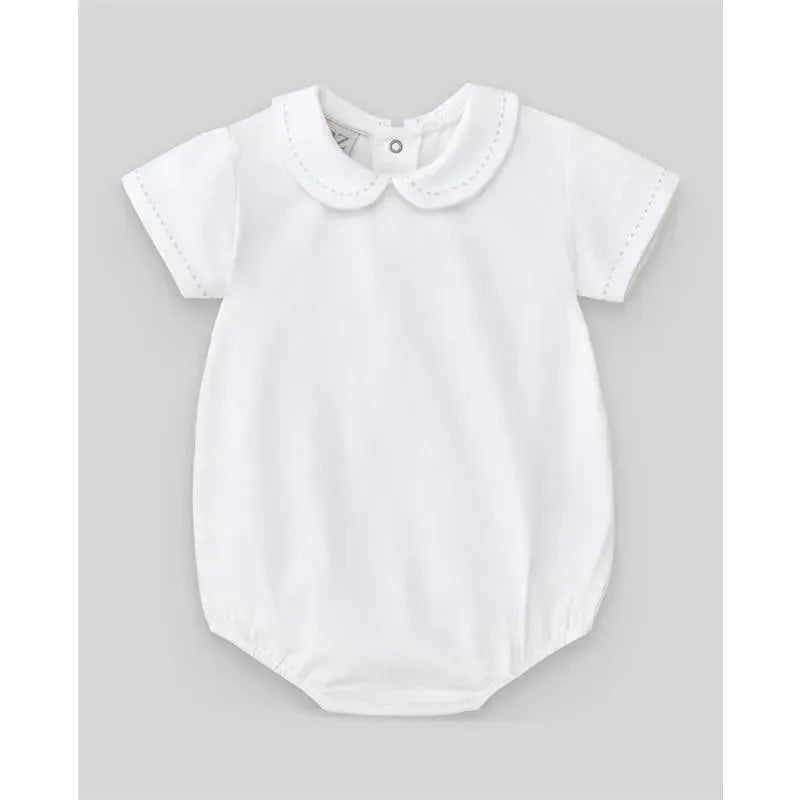 Paz Rodriguez - 2Pk Baby Set Knit Newborn Body & Knit Romper Stripes, White/Chalk Blue Image 2