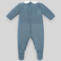 Paz Rodriguez - Baby Boy Knit Newborn Romper Espacio, Grey Image 2