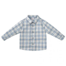 Paz Rodriguez - Baby Boy Woven Newborn Shirt Espacio, Dutch Blue Image 1