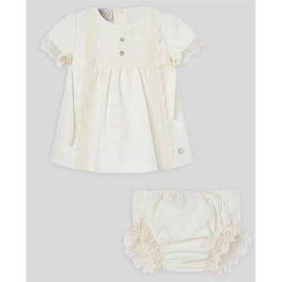 Paz Rodriguez - Baby Girl Dress & Bloomer Set, Cream Image 1