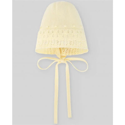 Paz Rodriguez - Baby Girl Knit Newborn Bonnet Bico, Chalk Pink Image 1