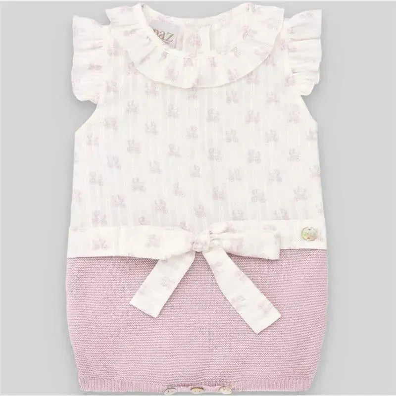 Paz Rodriguez - Baby Girl Knit Newborn Romper, Magnolia Image 1