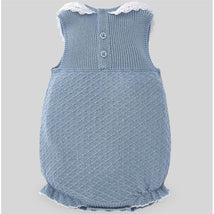 Paz Rodriguez - Baby Girl Knit Romper Ceo, Ocean Blue Image 2