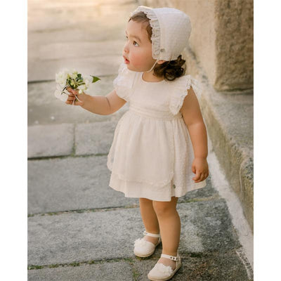 Paz Rodriguez - Baby Girl Woven Newborn Dress Ceremonia, Cream Image 1