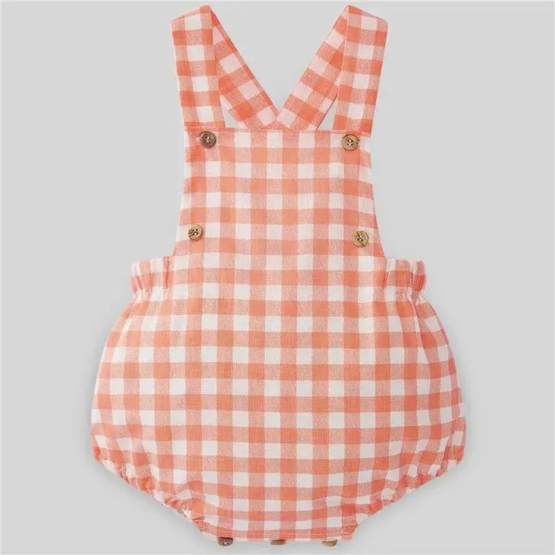 Paz Rodriguez - Baby Girl Woven Romper Milu, Tangerine Image 1