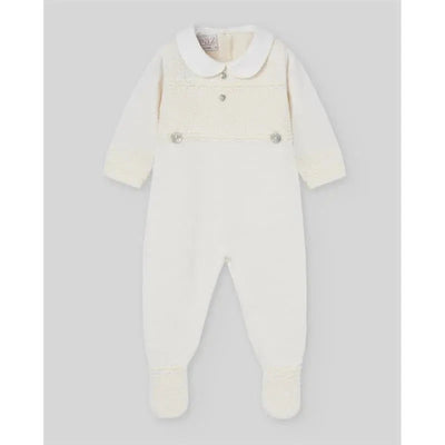 Paz Rodriguez - Baby Knit Newborn Romper, Cream/Beige Image 1