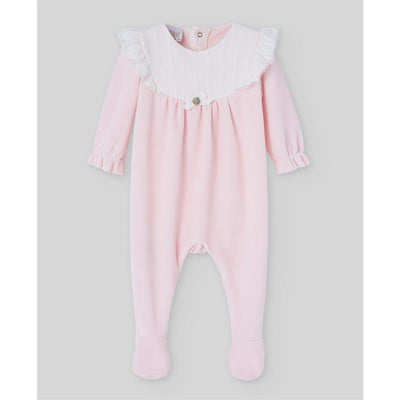 Paz Rodriguez - Baby Knit Newborn Romper Ternura Oi, Chalk Pink Image 1