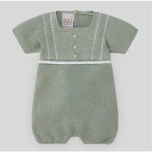 Paz Rodriguez - Baby Knit Romper Aperta, Mint Green/White Image 1