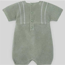 Paz Rodriguez - Baby Knit Romper Aperta, Mint Green/White Image 2