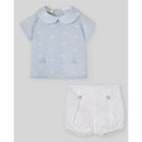 Paz Rodriguez Baby Set Blouse + Shorts Espuma, Sky Blue Image 1