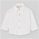 Paz Rodriguez Baby Set Woven Shirt + Shorts, White/Light Brown Image 2