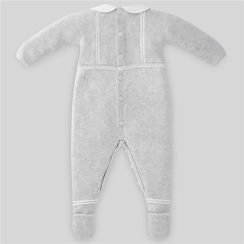 Paz Rodriguez - Baby Unisex Knit Romper Leda, Grey/White Image 2