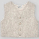 Paz Rodriguez - Baby Woven Newborn Waistcoat & Short & Shirt, Beige/White Image 2