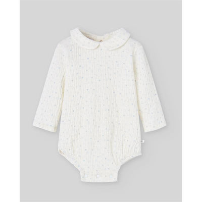 Paz Rodriguez - Knit Newborn Body Deva, Cream/Powder Blue Image 1