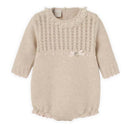 Paz Rodriguez - Knit Newborn Romper Alegria, Light Brown/Chalk Pink Image 1