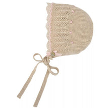 Paz Rodriguez - Knit Newborn Bonnet Alegria, Light Brown/Chalk Pink Image 2