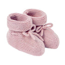 Paz Rodriguez Knit Newborn Booties Mercerizado Esencial, Chalk Pink Image 1