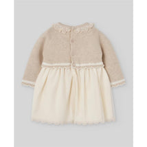 Paz Rodriguez Knit Newborn Dress Lua, Light Brown/Cream Image 2