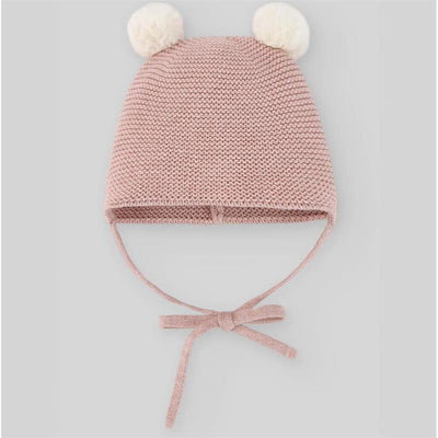 Paz Rodriguez Knit Newborn Hat Esencial, Powder Pink Image 1