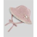 Paz Rodriguez Knit Newborn Hat Val, Powder Pink/Light Brown Image 2