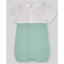 Paz Rodriguez Knit Newborn Romper Cauce, White/Sky Blue Image 2