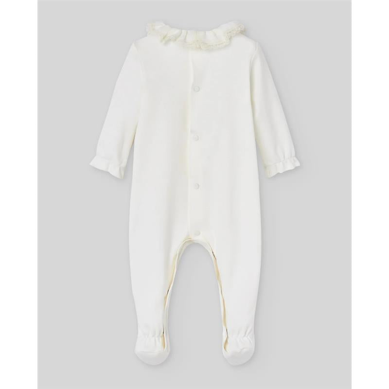 Paz Rodriguez Knit Newborn Romper Interlock, Cream Image 2
